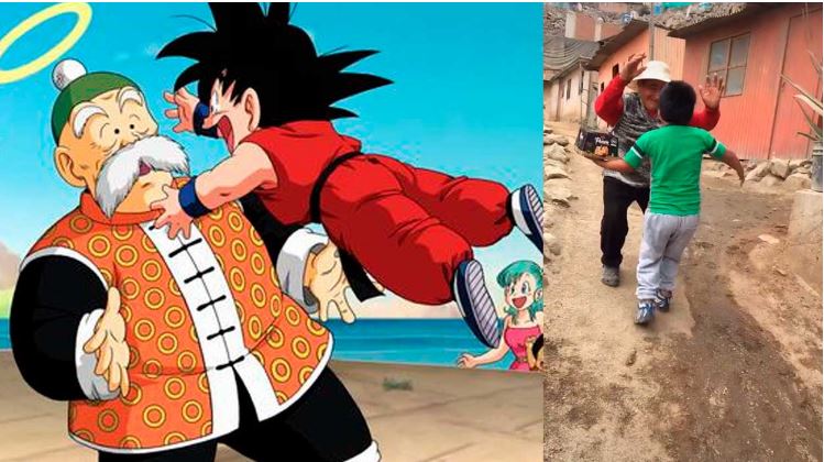 ¡Muy tierno! Niño recrea emotiva escena de Dragon Ball Z con su abuelito