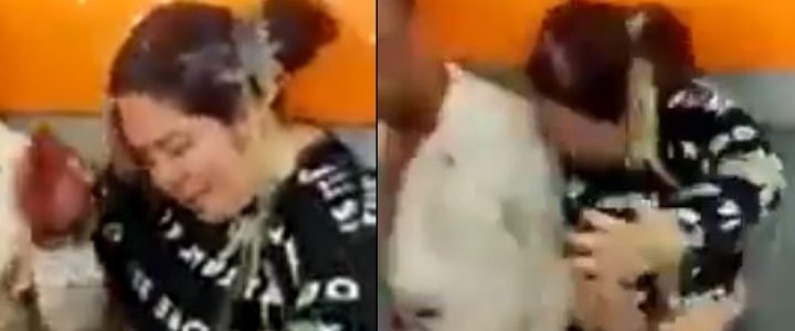 Después de una golpiza, a una ladrona le echan pegante en el cabello