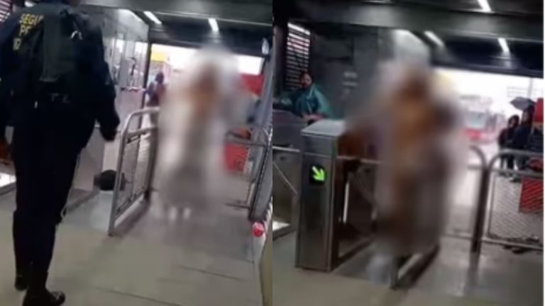 mujer se desnudó en estación de TransMilenio y denunció abuso