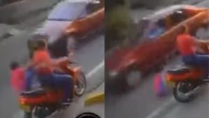 VIDEO] Peligrosa maniobra: mujer lleva a bebé en brazos arriba de una moto  en Antofagasta 