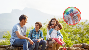 Familia disfrutando al aire libre y de fondo dinero colombiano (Fotos vía Getty Images).