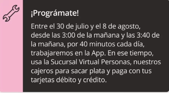 Crédito: captura App Bancolombia