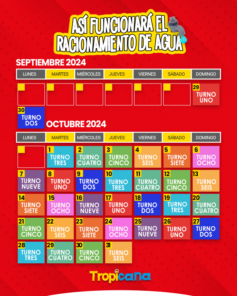 Calendario De Racionamiento De Agua En Bogot Para Octubre