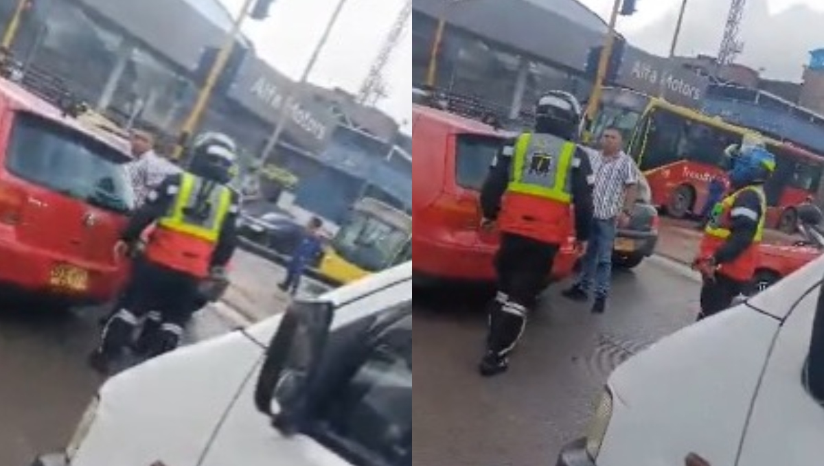 Funcionario de TransMilenio y conductor se fueron a golpes en plena vía; pararon tráfico