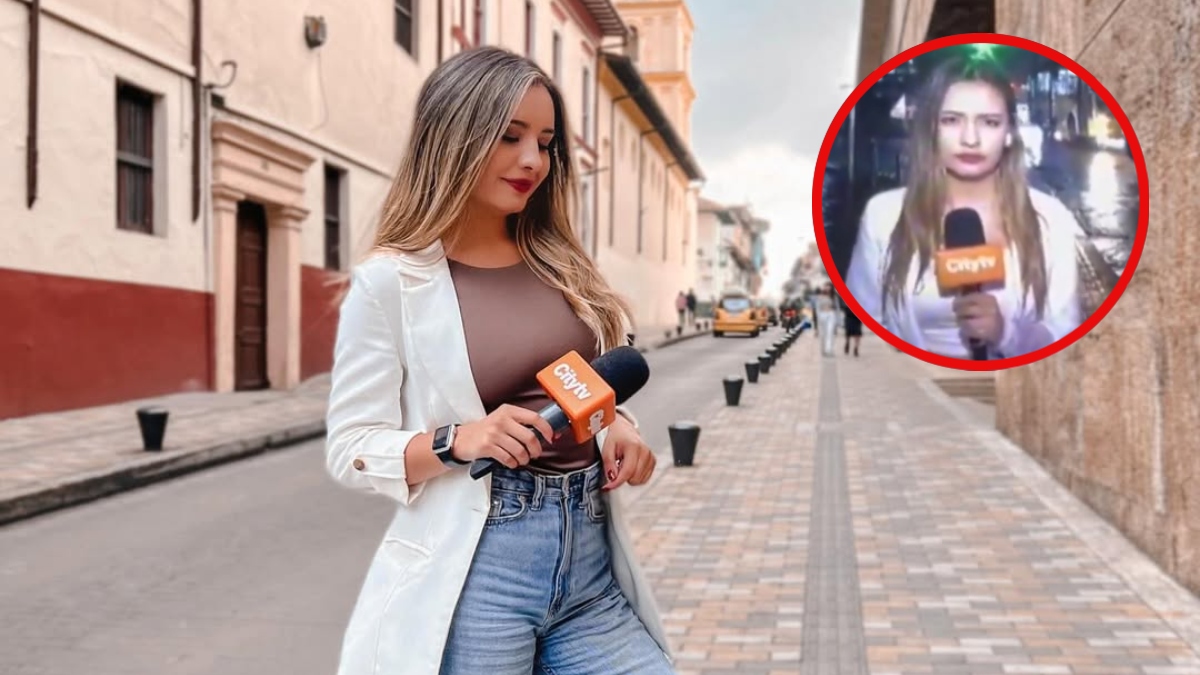 Reportera de City TV se hace viral tras ser salpicada por un SITP en plena transmisión